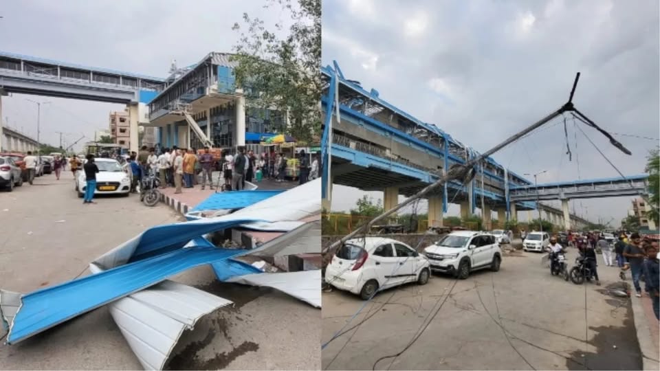 दिल्ली में आंधी-बारिश,मेट्रो स्टेशन की छत उड़ी, दीवार गिरने से 3 मौत